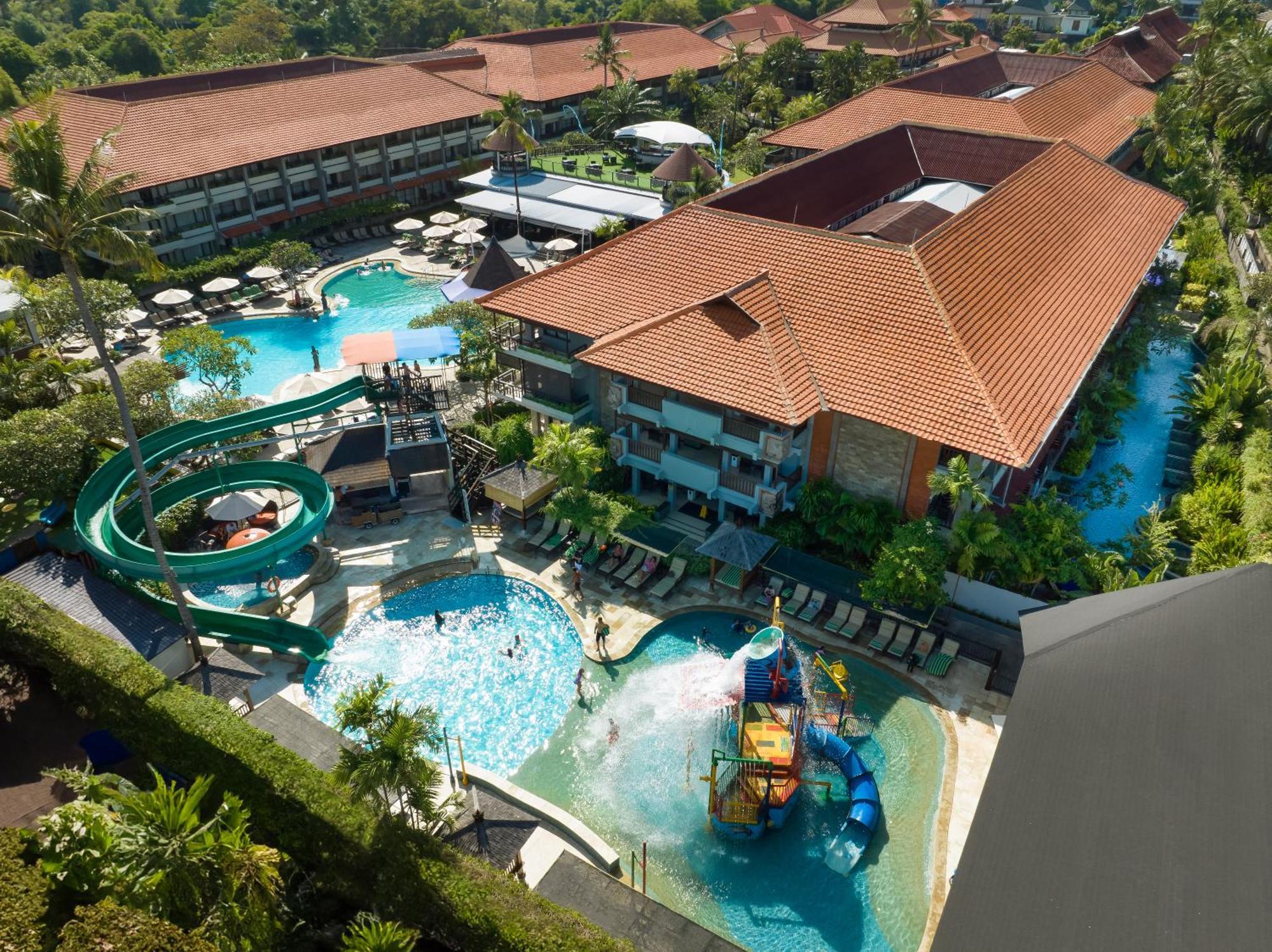 Bali Dynasty Resort Kuta Lombok Exteriér fotografie Waterbom Bali aerial view